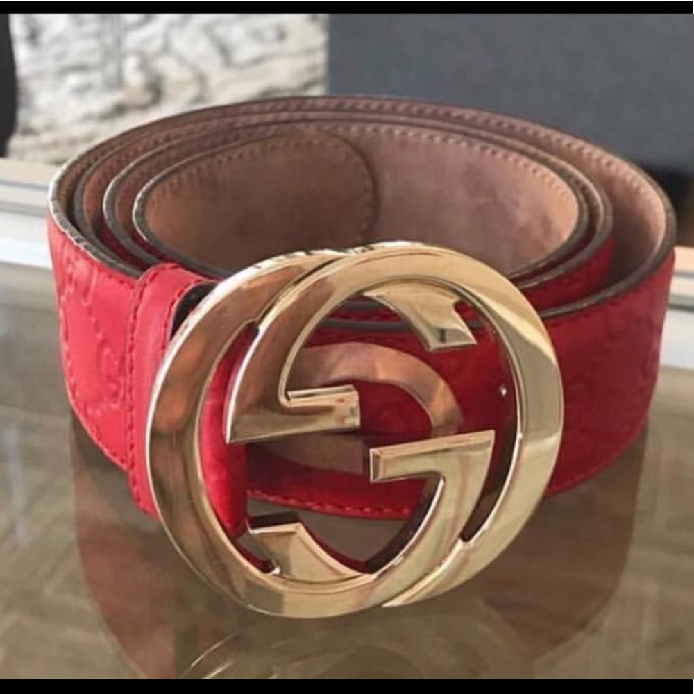 GG Authentic Gucci leather Red Belt